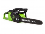 Цепная пила аккумуляторная Greenworks  Арт. 2005807UB, 40V, 40 см, бесщеточная,  до 1,8 КВт, с 1хАКБ 4Ач и ЗУ