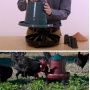 Кормушка бункерная ECO Recycled 2 кг с решеткой с круглыми отверстиями на ножках