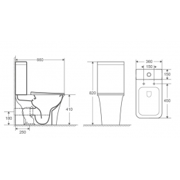 Унитаз напольный Azario Avero AZ-1213A безободковый с бачком и сиденьем микролифт
