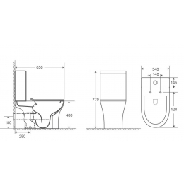 Унитаз напольный Azario Fretta Round AZ-7121 безободковый с бачком и сиденьем микролифт