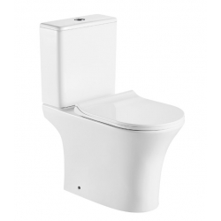 Унитаз напольный Azario Fretta Round AZ-7121 безободковый с бачком и сиденьем микролифт