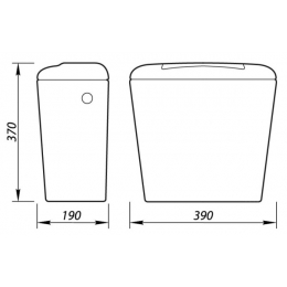 Бачок УНИВЕРСАЛ боковой подвод, шток (13см) Лобня