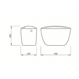 Бачок КОМФОРТ боковой подвод, шток  Лобня