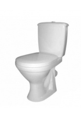 Унитаз-компакт Оскольская керамика Суперкомпакт белый, косой, сиденье, гофра К828