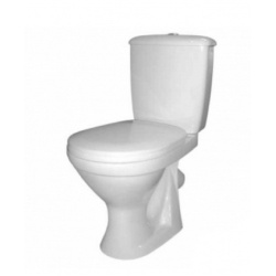 Унитаз-компакт Оскольская керамика Суперкомпакт белый, косой, сиденье, гофра К828