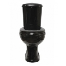 Унитаз-компакт Оскольская керамика Дора черный, 1 режим, сиденье, горизонтальный выпуск, гофра