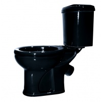 Унитаз-компакт Оскольская керамика Дора черный, 1 режим, сиденье, горизонтальный выпуск, гофра