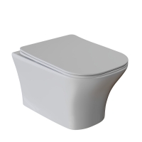 Унитаз подвесной безободковый WAVE CITY сиденье дюропласт, микролифт, белый глянец