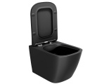 Унитаз подвесной безободковый WAVE QUADRO сиденье дюропласт, микролифт, черный матовый