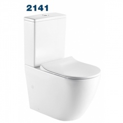 Унитаз напольный Azario Grado AZ-2141 безободковый с бачком и сиденьем микролифт