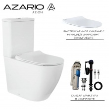 Унитаз напольный Azario Grado AZ-2141 безободковый с бачком и сиденьем микролифт