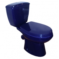 Унитаз-компакт Оскольская керамика Элисса синий, косой, сидение, гофра К828