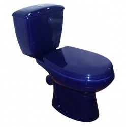 Унитаз-компакт Оскольская керамика Элисса синий, косой, сидение, гофра К828