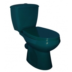 Унитаз-компакт Оскольская керамика Элисса зеленый, косой, сидение, гофра К828