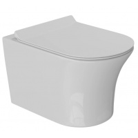 Унитаз подвесной безободковый WAVE STAR сиденье дюропласт, микролифт, белый глянец