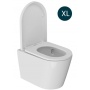 Унитаз подвесной безободковый WAVE KORAL XL TornadoFlush, сиденье дюропласт, микролифт, белый глянец