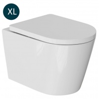 Унитаз подвесной безободковый WAVE KORAL XL TornadoFlush, сиденье дюропласт, микролифт, белый глянец