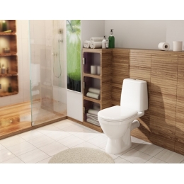 Унитаз-компакт Rosa Премьер белый горизонтальный выпуск, нижний подвод воды