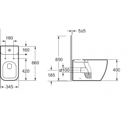 Чаша унитаза P-trap BelBagno ALPINA BB10100CP