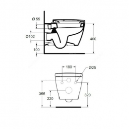 Унитаз подвесной Ideal Standard CONNECT с сидением и крышкой, Euro White (Евробелый)