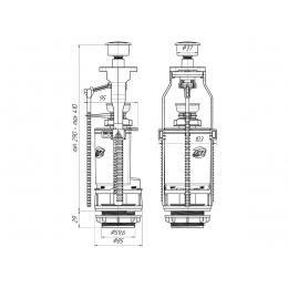 Сливная колонка унив. WC7010C Ани-Пласт (хром кнопка)