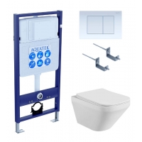 Комплект Aquatek Унитаз Лира AQ1155-00 + инсталляция INS-0000012 + панель смыва KDI-0000009 + крепеж
