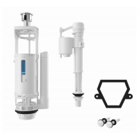 Арматура смывная IDDIS нижний подвод, тип В, 2-уровневая кнопrа, трапецевидная прокладка