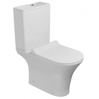 Унитаз-компакт безободковый WAVE STAR сиденье полипропилен, микролифт, быстросъем, белый глянец