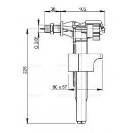 Заливной клапан Alca Plast A15 боковой 3/8