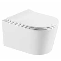 Унитаз Aquatek Оберон подвесной, безободковый, смыв торнадо, с сиденьем Микролифт