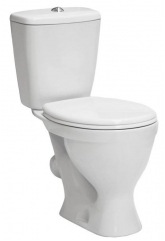 Унитаз-компакт Sanita Эталон Стандарт, косой выпуск, сиденье полипропилен, 1 кнопка