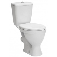 Унитаз-компакт Sanita Эталон Стандарт, косой выпуск, сиденье полипропилен, 1 кнопка