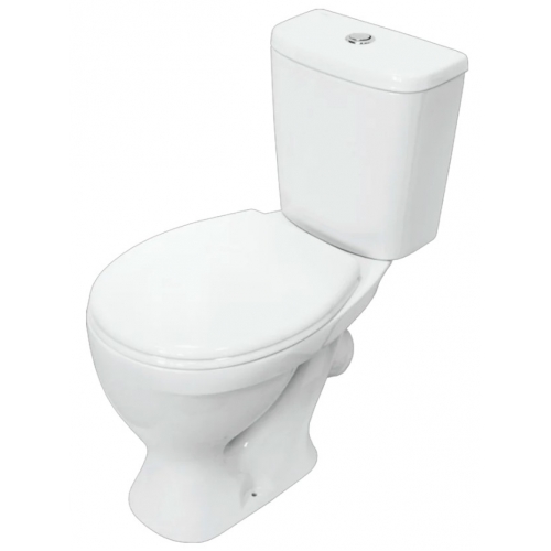 Унитаз-компакт Sanita Формат Стандарт, косой выпуск, сиденье полипропилен, 1 кнопка купить в интернет магазине Санрай73