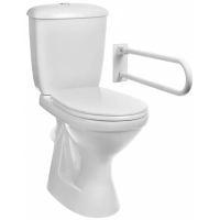 Унитаз-компакт Персона белый СТАНДАРТ (косой, нижн, однореж с откидным окраш. поручнем) Ст. Оскол
