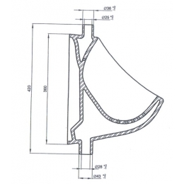 Писсуар Лобня Дельта d 43, настенный, без крепежа, белый