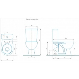 Унитаз-компакт Rosa Уют черный, сиденье полипропилен, нижний подвод, смыв двухрежимный
