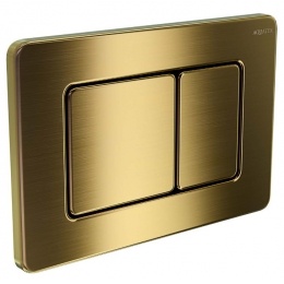 Панель смыва Aquatek нержавеющая сталь, покрытие PVD Титановое золото матовое, клавиши квадрат