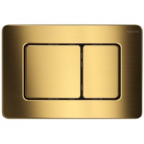 Панель смыва Aquatek нержавеющая сталь, покрытие PVD Титановое золото матовое, клавиши квадрат купить в интернет магазине Санрай73