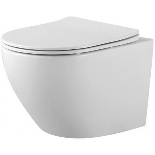 Унитаз Basardo подвесной, безободковый с сиденьем микролифт, белый купить в интернет магазине Санрай73