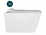 Унитаз подвесной безободковый WAVE LEON XL, сиденье дюропласт, микролифт, белый глянец