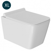 Унитаз подвесной безободковый WAVE LEON XL, сиденье дюропласт, микролифт, белый глянец