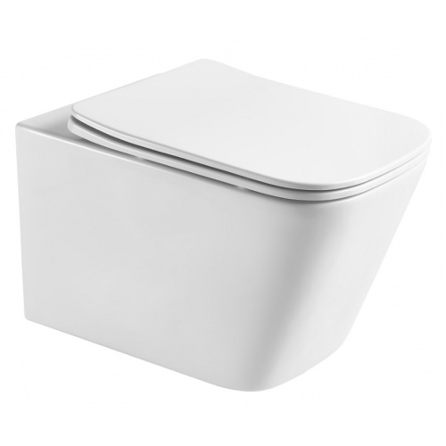 Унитаз Aquatek Либра подвесной, безободковый, смыв торнадо, с сиденьем Микролифт купить в интернет магазине Санрай73