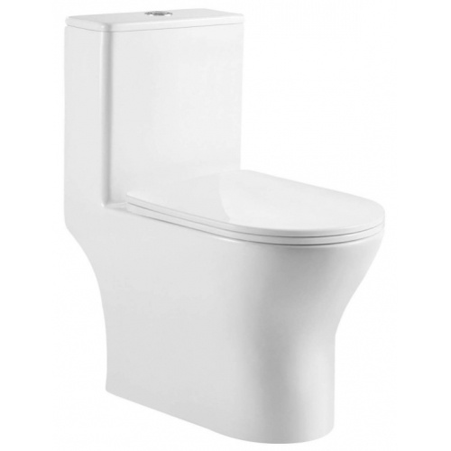 Унитаз-компакт Aquatek Гелиос безободковый, смыв торнадо, сиденье микролифт купить в интернет магазине Санрай73