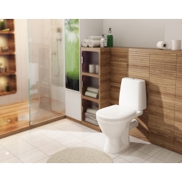 Унитаз-компакт Rosa Премьер Люкс белый, горизонтальный выпуск, микролифт, смыв 2 режима