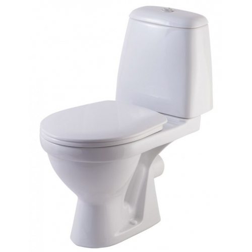 Унитаз-компакт Rosa Премьер Люкс белый, горизонтальный выпуск, микролифт, смыв 2 режима купить в интернет магазине Санрай73