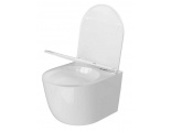 Унитаз подвесной безободковый WAVE LARA сиденье дюропласт, микролифт, белый глянец, XL