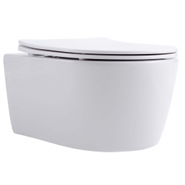 Унитаз Aquatek Европа подвесной, безободковый, тонкое сиденье микролифт быстросъем