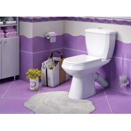 Унитаз-компакт Оскольская керамика Элисса белый, косой, сидение, гофра К828