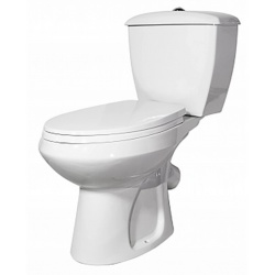 Унитаз-компакт Оскольская керамика Элисса белый, косой, сидение, гофра К828