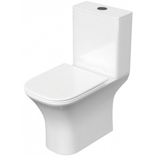 Унитаз-компакт Aquatek Optima Square T безободковый, смыв торнадо, тонкое сиденье микролифт купить в интернет магазине Санрай73